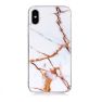 Casecentive - iPhone X / XS - Coque Rigide Ultra Fine - Marbre Blanc Or sticky