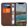 Casecentive Coque Portefeuille iPhone XS Marron / Brun sticky