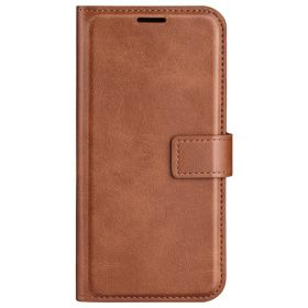 Casecentive Étui portefeuille en cuir avec fermeture iPhone 16 - Marron