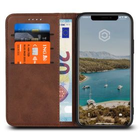 Casecentive Coque Portefeuille iPhone XS Marron / Brun